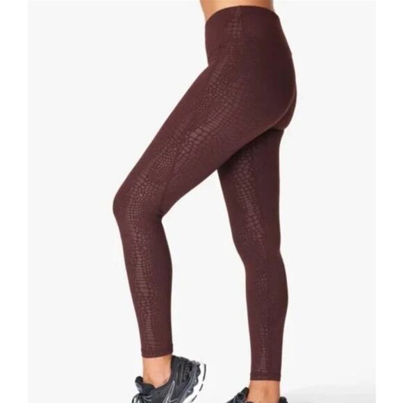 Sweaty Betty Pants - Sweaty Betty Purple Snakeskin Print All Day 7/8 Length Leggings Women's XS